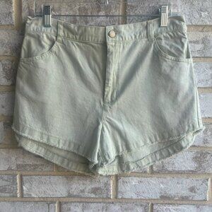 YFB Young Fabulous & Broke Raw Hem Olive Green Shorts Women's Size L